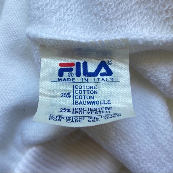 Fila Sweater Vest Vintage Athletic V-Neck Cream Purple Print NWT Size 12 - Picture 8 of 9